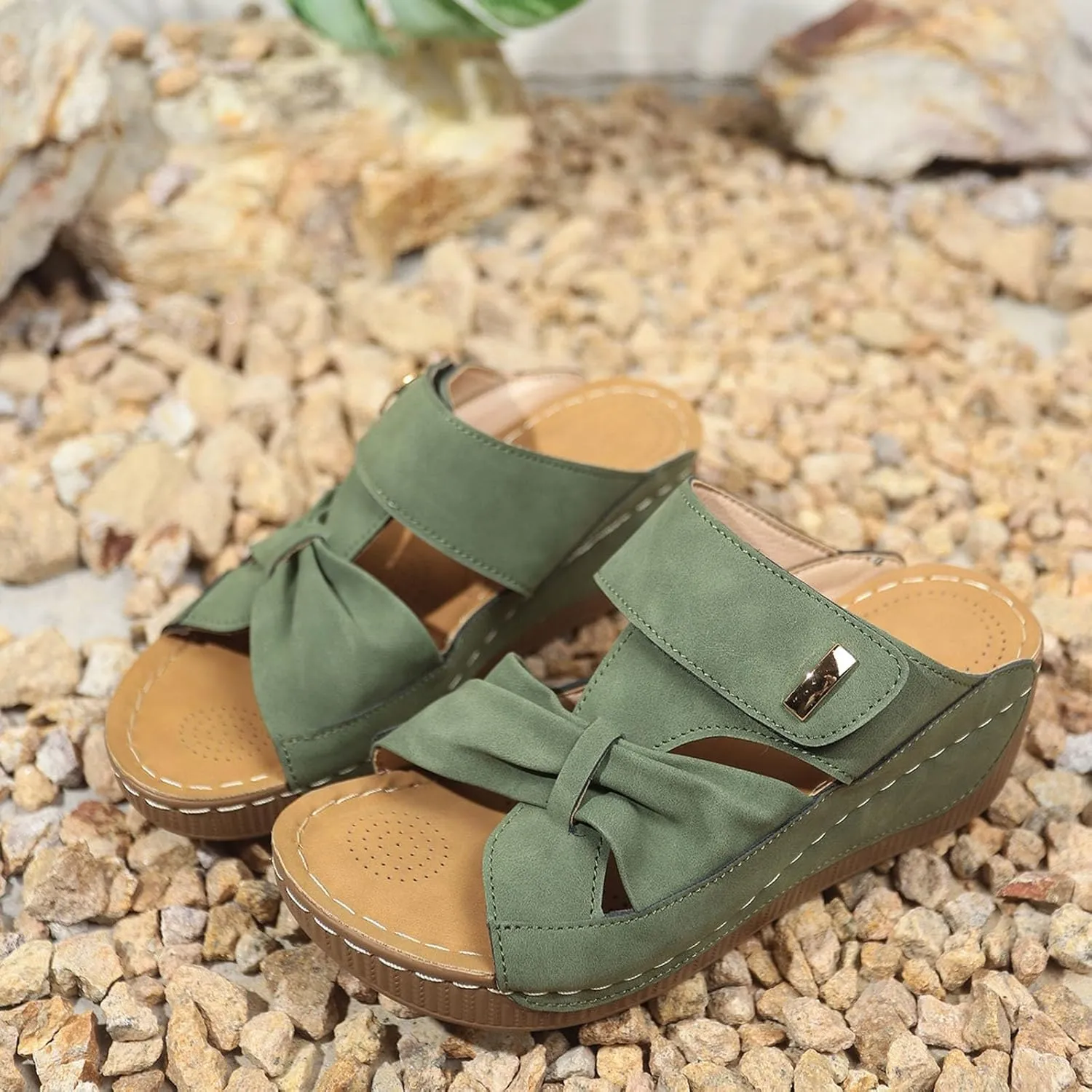 Orthopedic Sandals for Women Slide Shoes Slip On Dressy Summer Womens Sandals Comfort Open Toe Wedge Sandals Walking