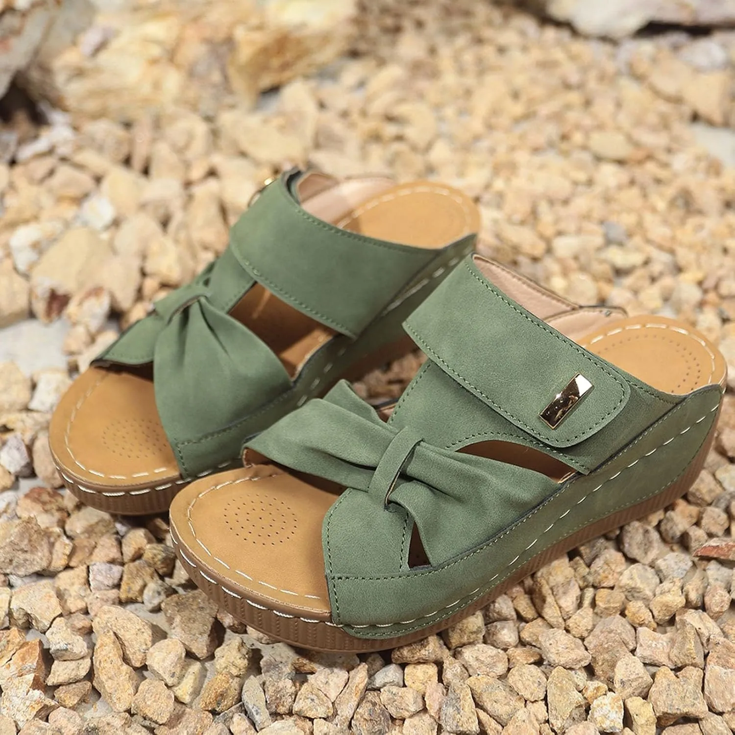 Orthopedic Sandals for Women Slide Shoes Slip On Dressy Summer Womens Sandals Comfort Open Toe Wedge Sandals Walking