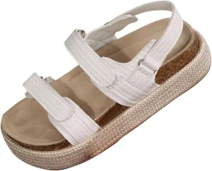 Platform Wedge Sandals for Women Comfortable Adjustable Platform Slip-On Beach Sandals Slides for Women