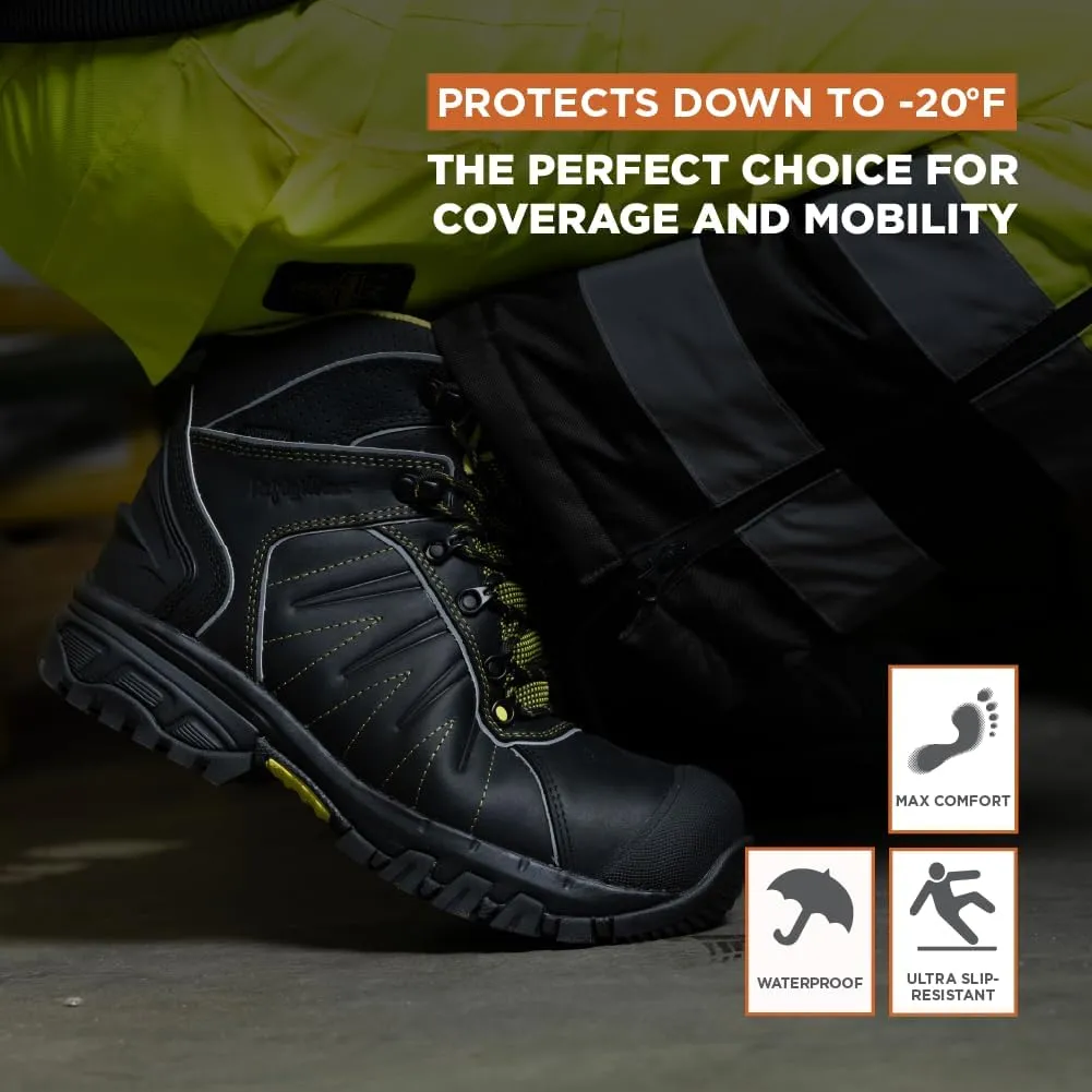 RefrigiWear Mens OnyxRidge Hiker, Insulated Waterproof Leather Work Boots, -20F to 30F (-29C to 1C), Black