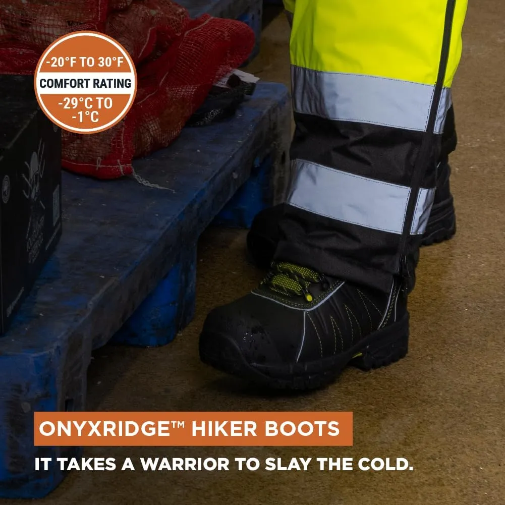 RefrigiWear Mens OnyxRidge Hiker, Insulated Waterproof Leather Work Boots, -20F to 30F (-29C to 1C), Black