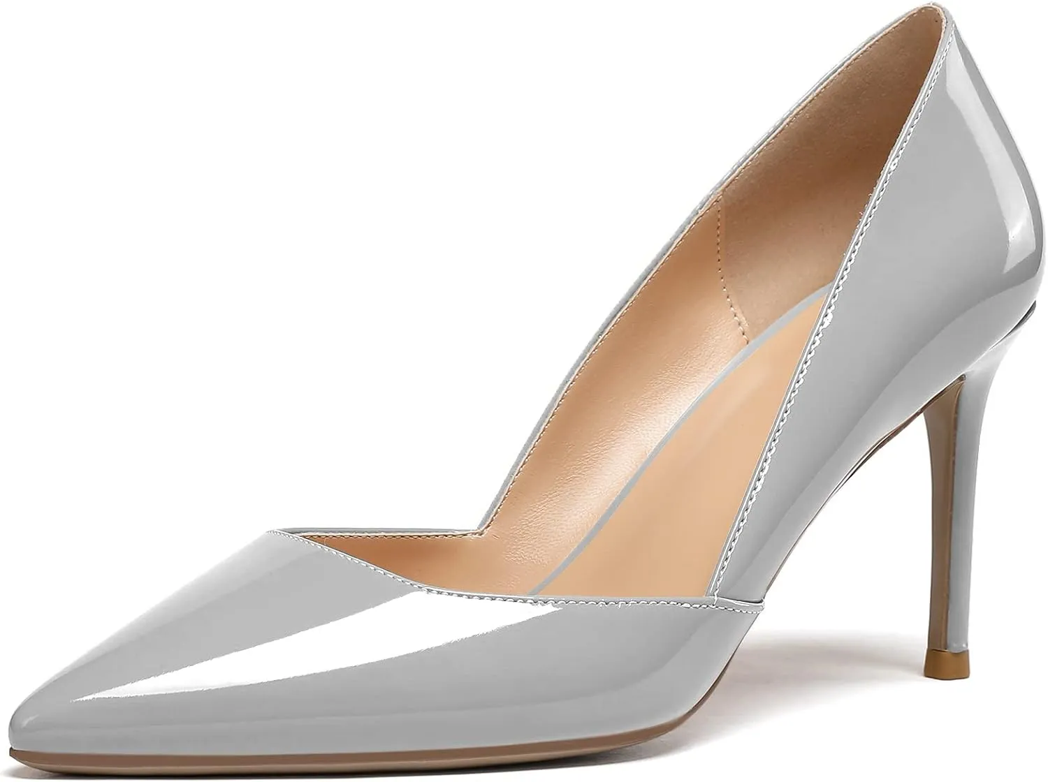 SAMMITOP Women's Pointed Toe D'Orsay Slip On Pumps Party Wedding Dress Dance Shoes