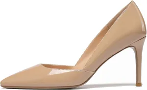 SAMMITOP Women's Pointed Toe D'Orsay Slip On Pumps Party Wedding Dress Dance Shoes