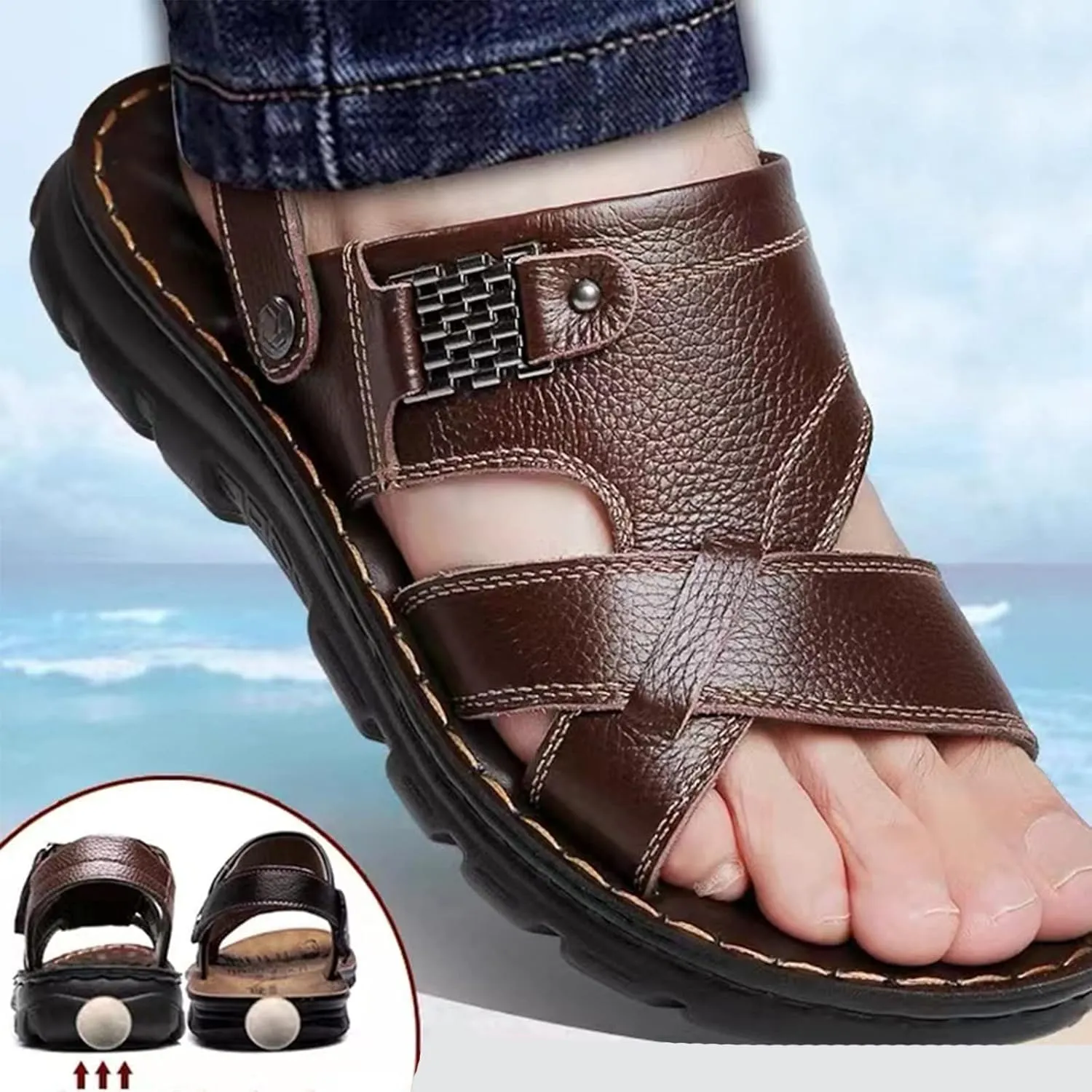 Sandals for Men Athletic Sandals Open Toe Hiking Outdoor Shoes for Men Summer Comfortable Breathable Outdoor
