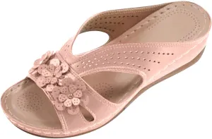 Sandals Womens Casual Slide Shoes Slip On Dressy Summer Wedge Platform Sandals Comfortable Arch Support Beach Sandal