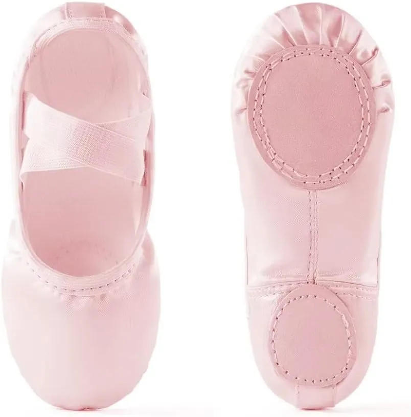 Satin Ballet Slippers for Girls - Toddler Dance Shoes (Little Kid/Big Kid)