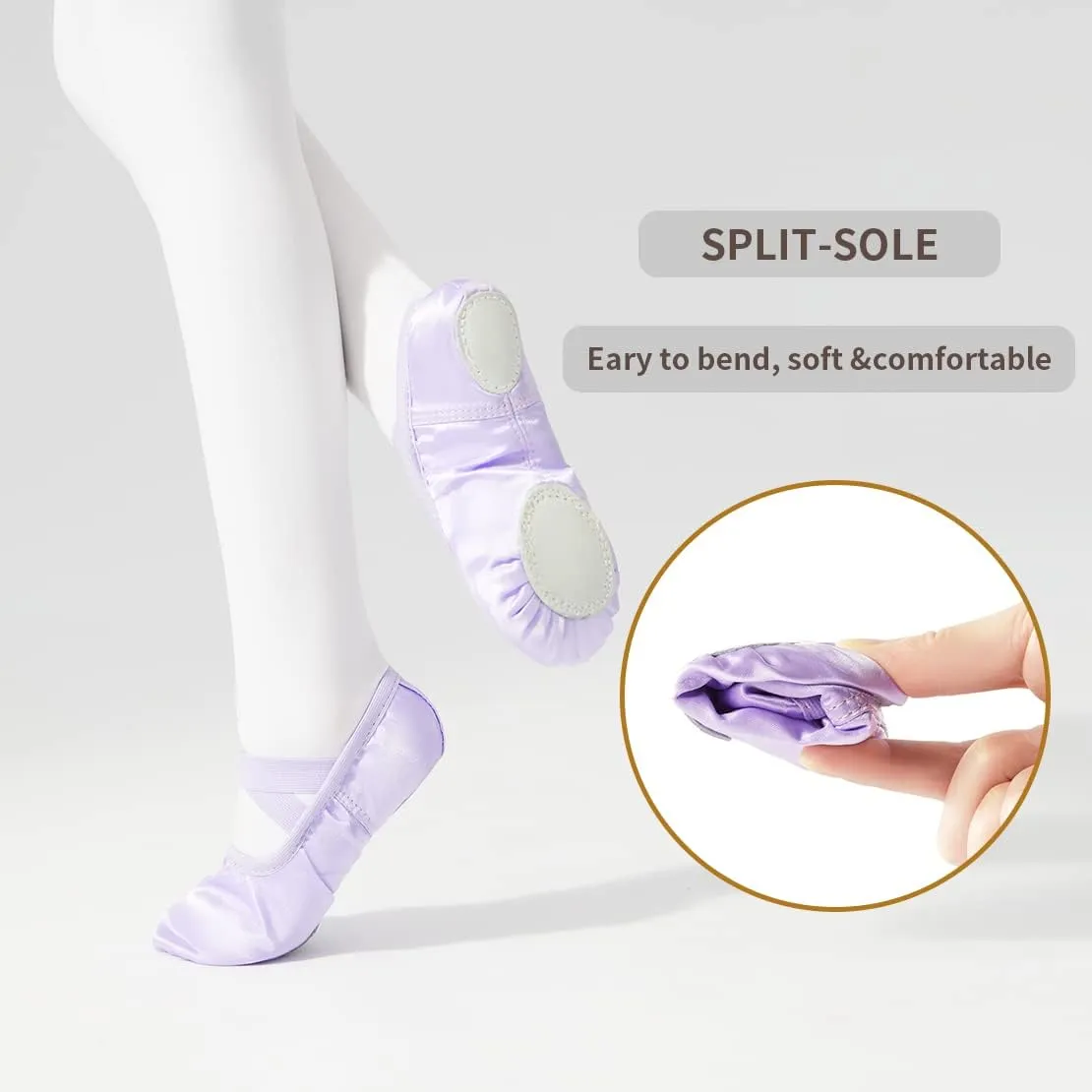 Satin Ballet Slippers for Girls - Toddler Dance Shoes (Little Kid/Big Kid)