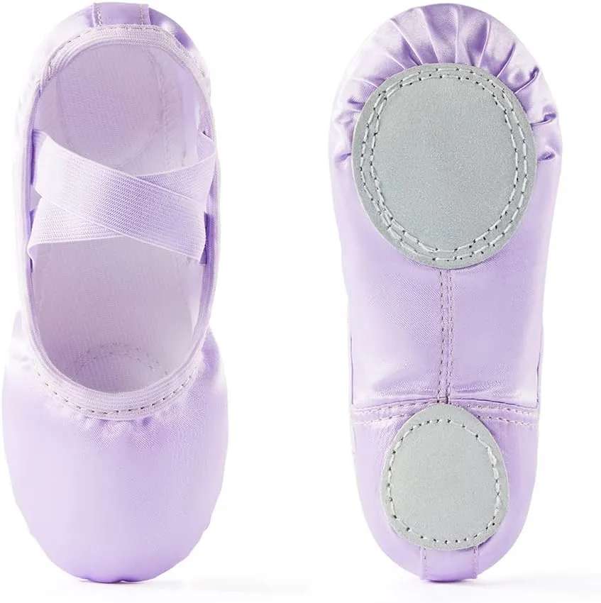 Satin Ballet Slippers for Girls - Toddler Dance Shoes (Little Kid/Big Kid)