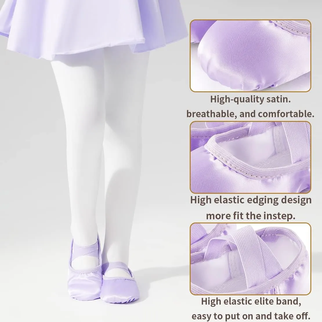 Satin Ballet Slippers for Girls - Toddler Dance Shoes (Little Kid/Big Kid)