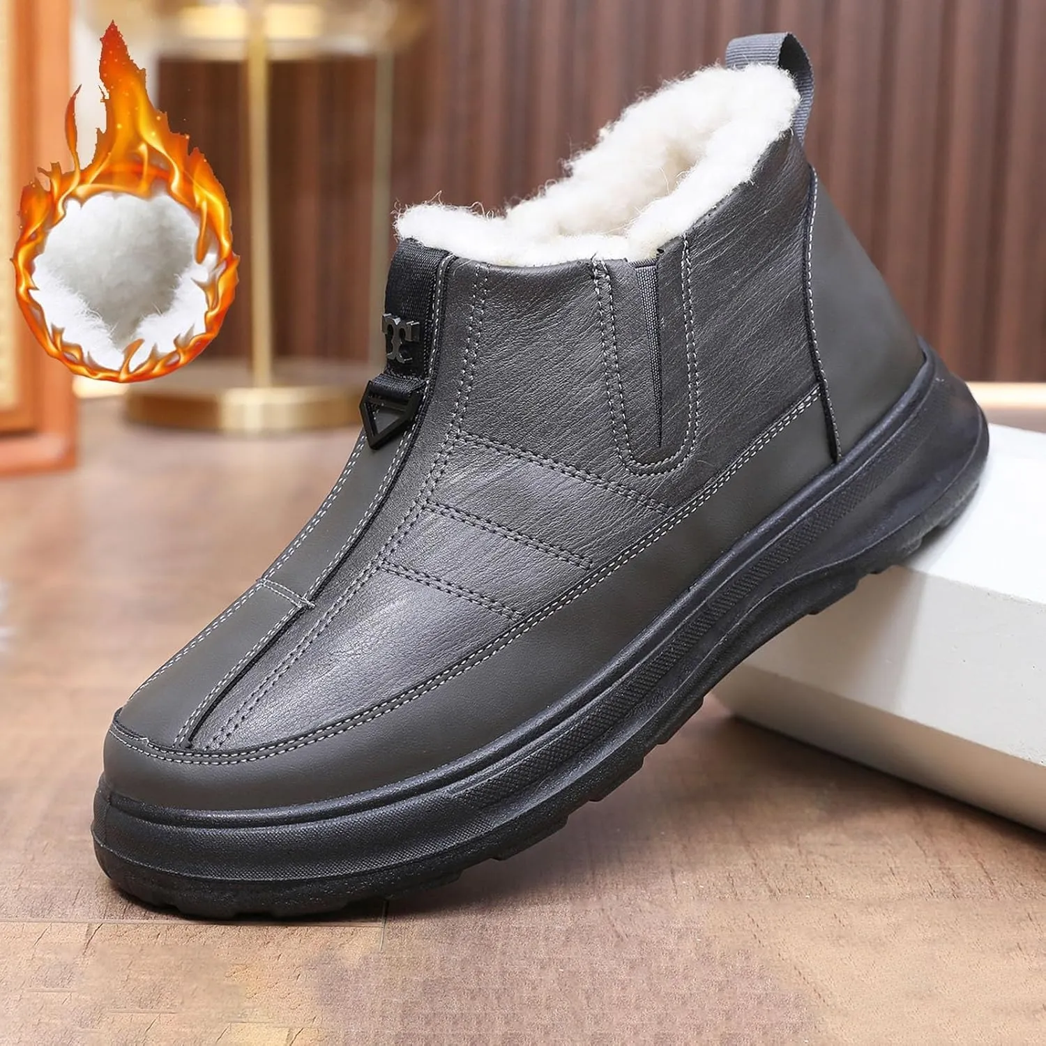 Snow Boots for Women Winter Waterproof Warm Plush Lined Booties Slip On Wide Width Outdoor Lightweight Ankle Boot