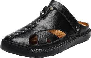 Summer Leather Sandals Breathable Sports Handmade Large Men's Casual Shoes Versatile Daily Beach Sandals Men
