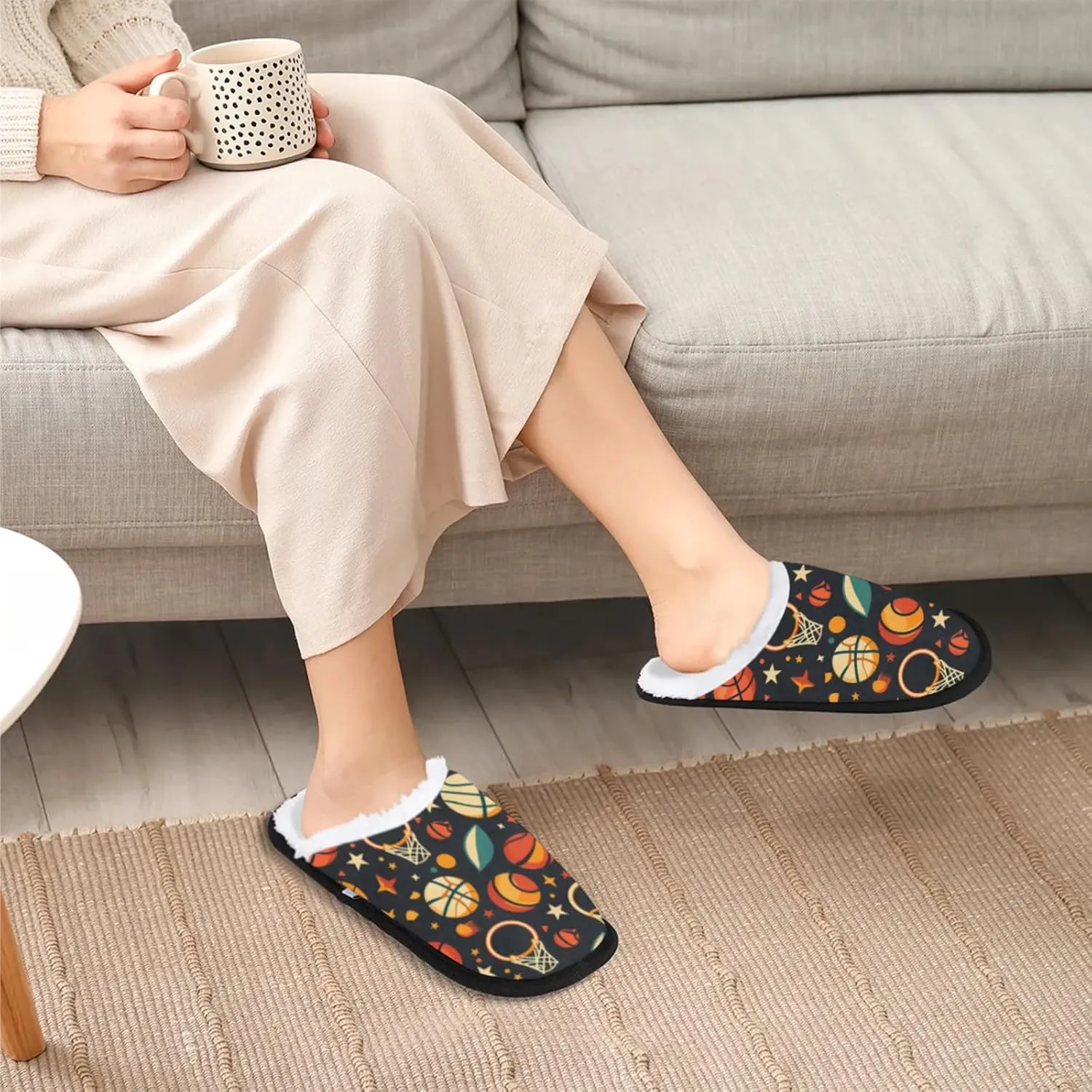 Tavisto Cozy Travel Slippers for Women Men, Non-Slip Sole Fleece Lining Washable House Shoes