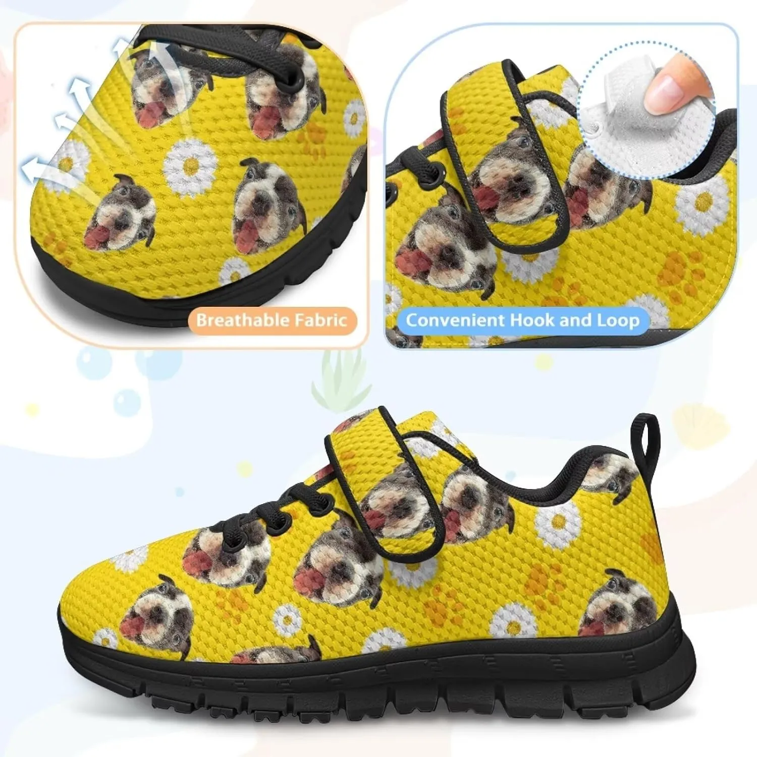 Tennis Shoes for Boys Girls Slip On Strap Athletic Running Shoes Sneaker Wide Barefoot School Sneakers for Children/Big Kids/Toddler US 11-15