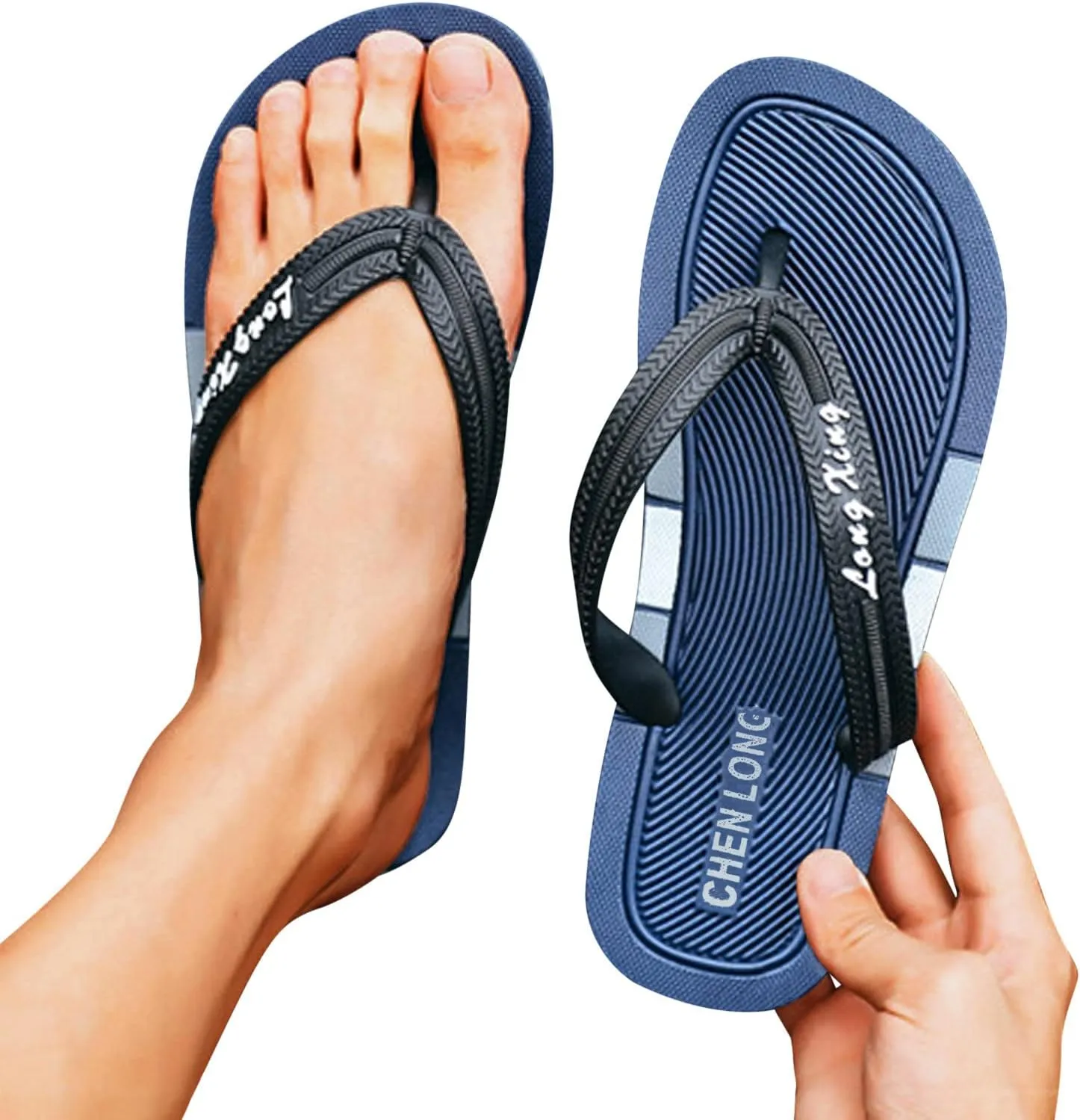 Toe Fashion Women's Beach Summer Flat Sandals Men's Bottomed Toe Men's Sandals