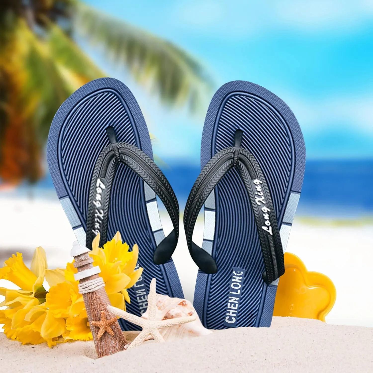 Toe Fashion Women's Beach Summer Flat Sandals Men's Bottomed Toe Men's Sandals
