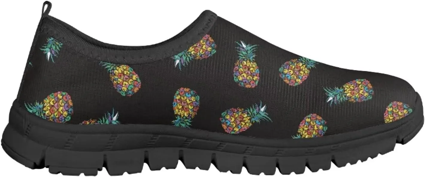 Tropical Pineapple Running Shoes LowCut Sneakers for Boys and Girls Comfortable Wide Fashion Casual Shoes