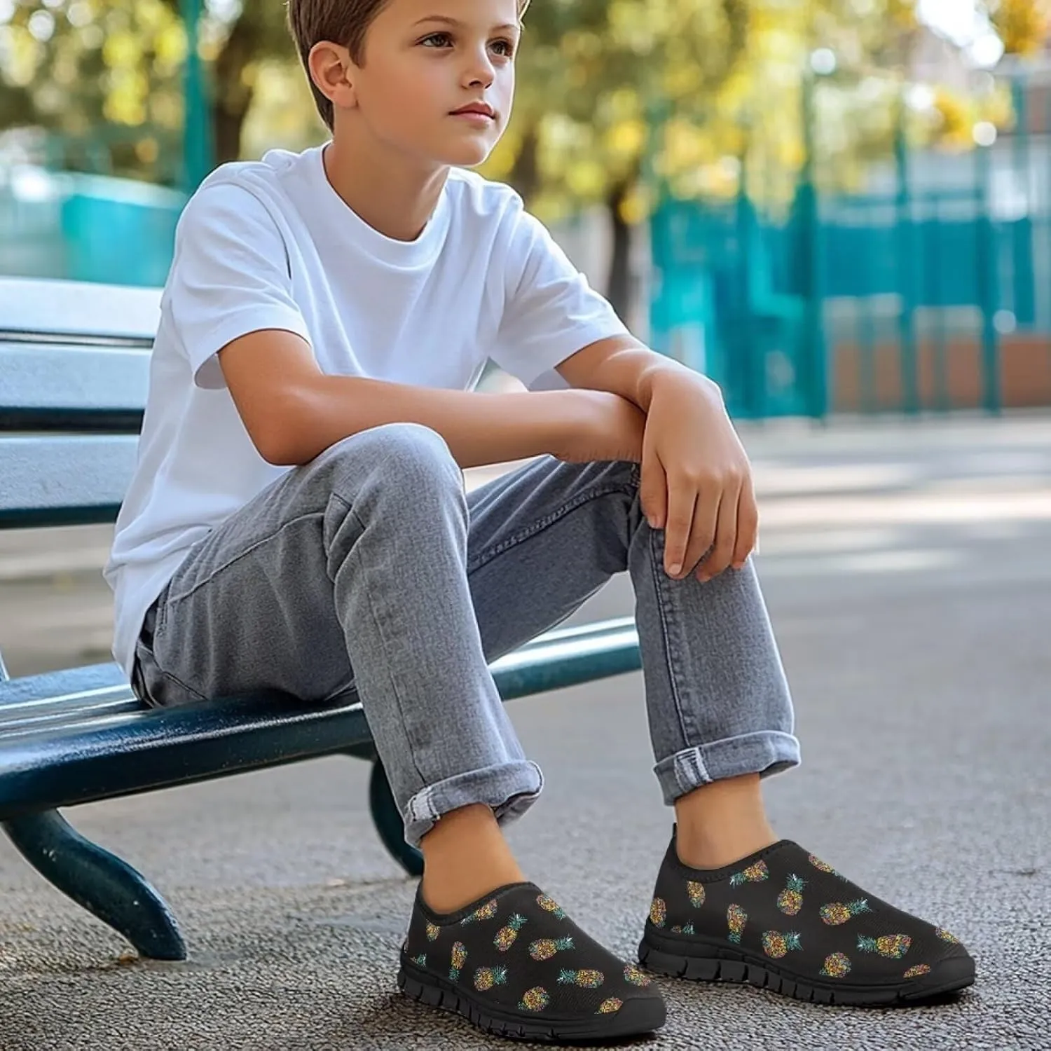 Tropical Pineapple Running Shoes LowCut Sneakers for Boys and Girls Comfortable Wide Fashion Casual Shoes