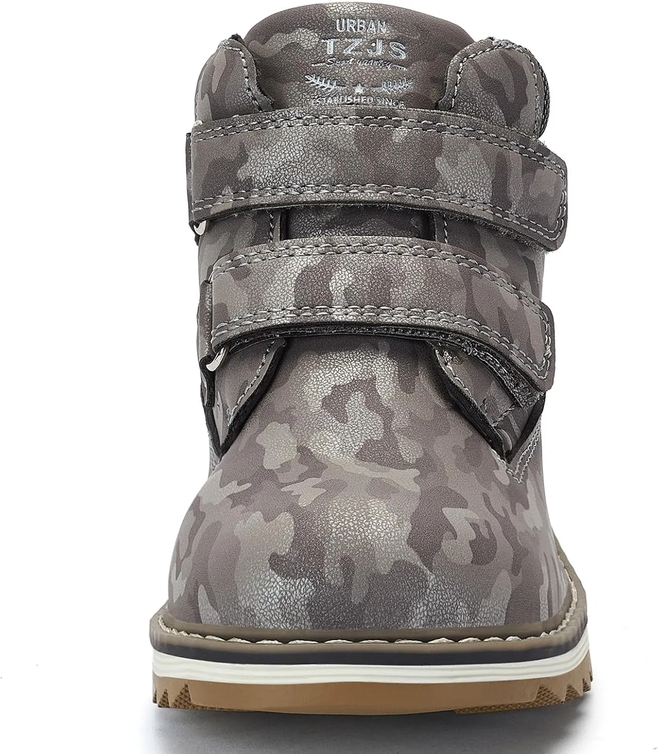 TZJS Kids' Hiking Work Boots for Boys Girls, Waterproof Outdoor Ankle Boots with Hook and Loop