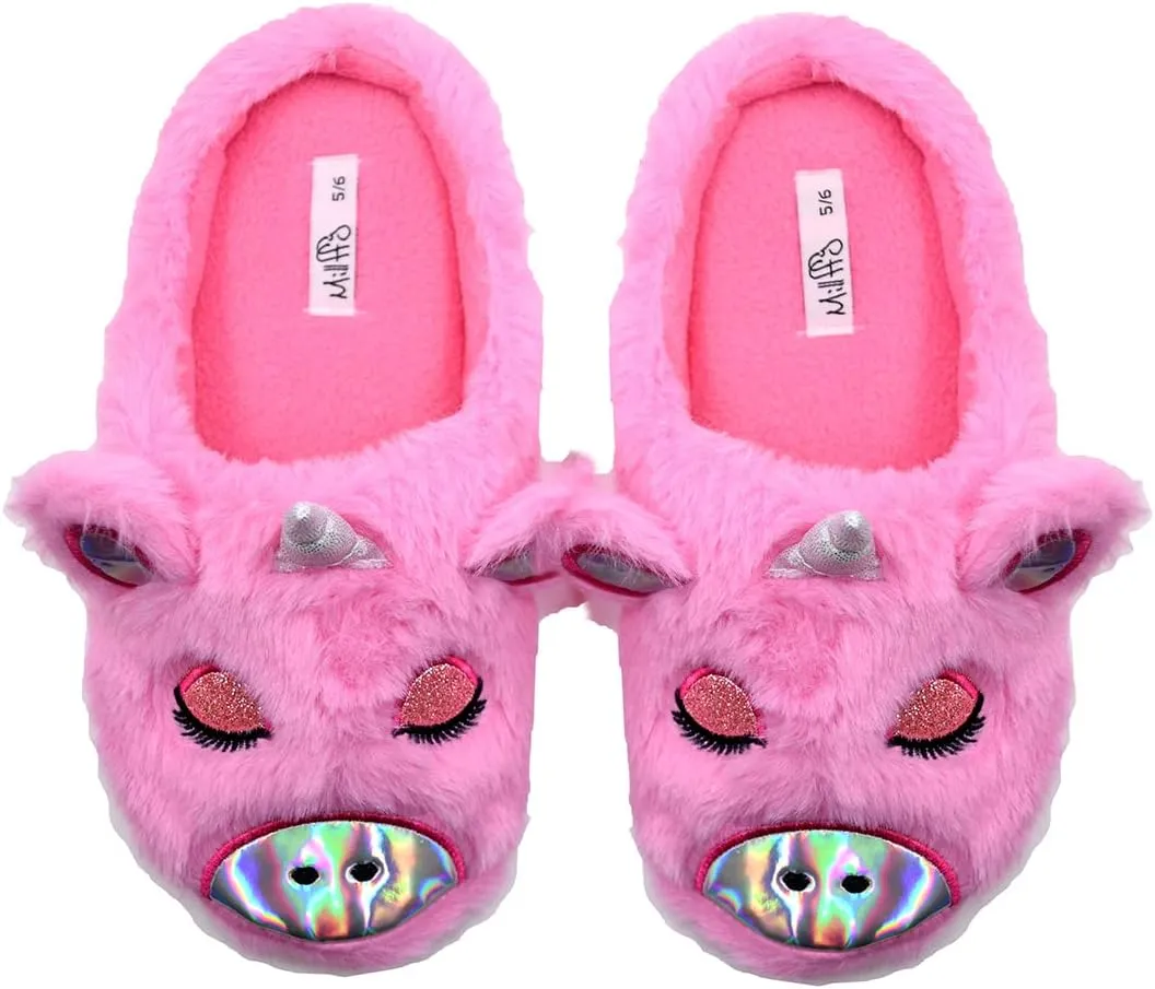 Unicorn Plush Slippers | Indoor Outdoor Sneakers | Cozy Plush Shoes Woman Slippers | Cute Fluffy Girls Slippers