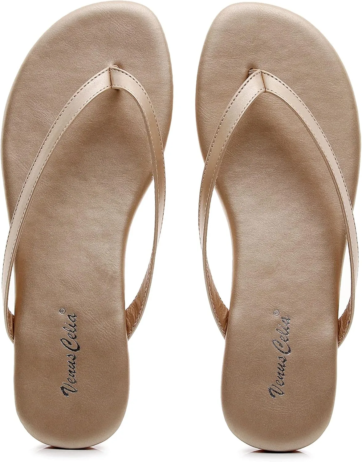VenusCelia Women's Colorful Wide Flip Flop