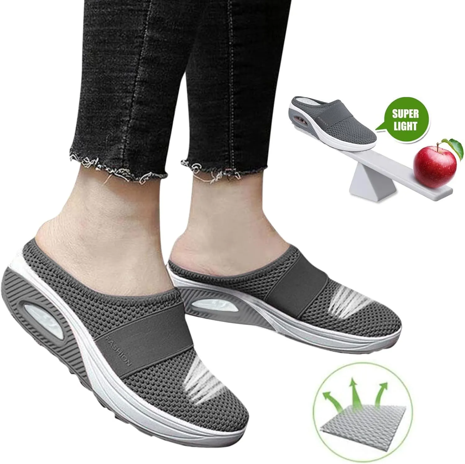 Women's Backless Slip on Mesh Sneakers Shoes Mens Dress Shoes Fashion Casual Slip On Shoes Women's Fashion Sneakers White Tennis Shoe Trainers Shoe