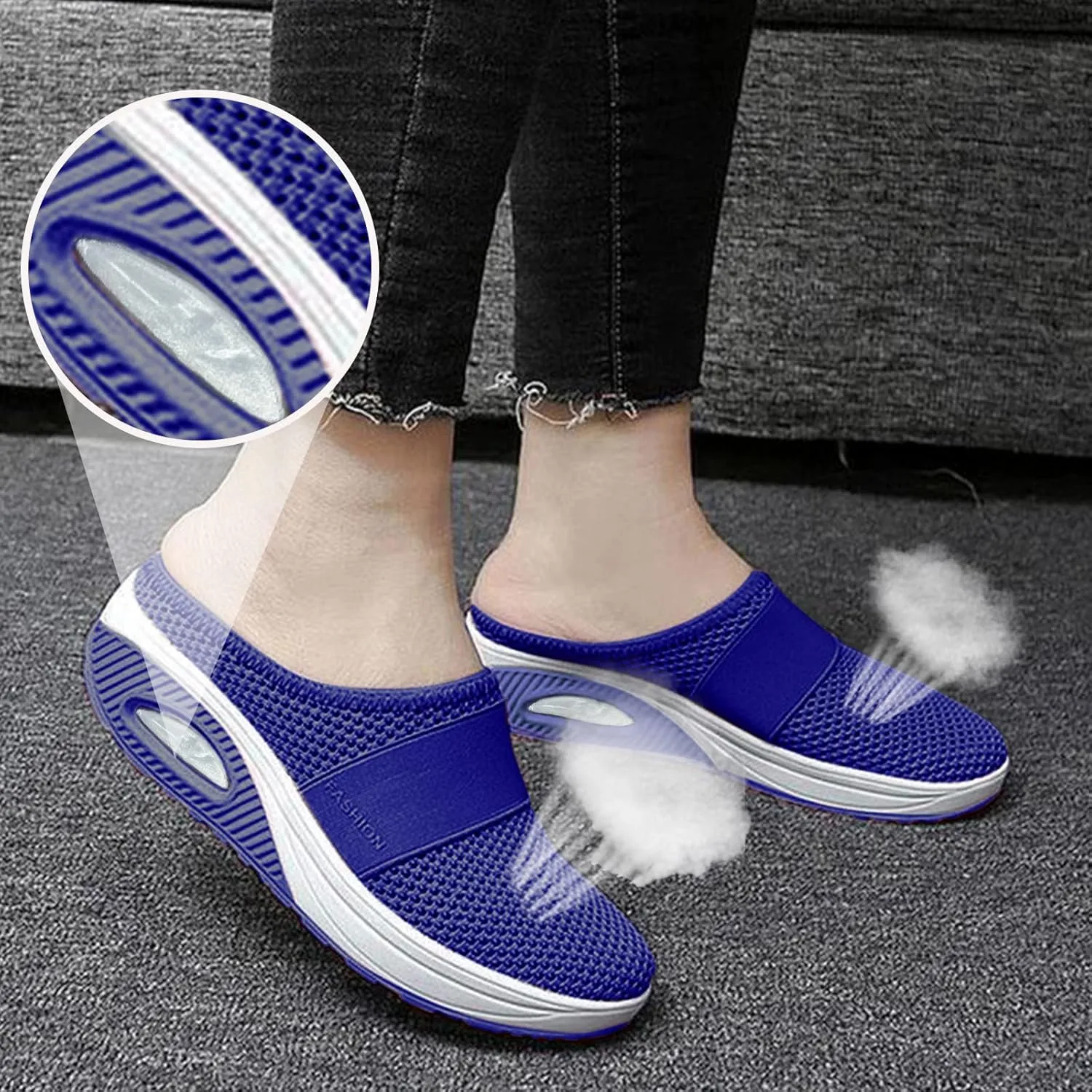 Women's Backless Slip on Mesh Sneakers Shoes Mens Dress Shoes Fashion Casual Slip On Shoes Women's Fashion Sneakers White Tennis Shoe Trainers Shoe