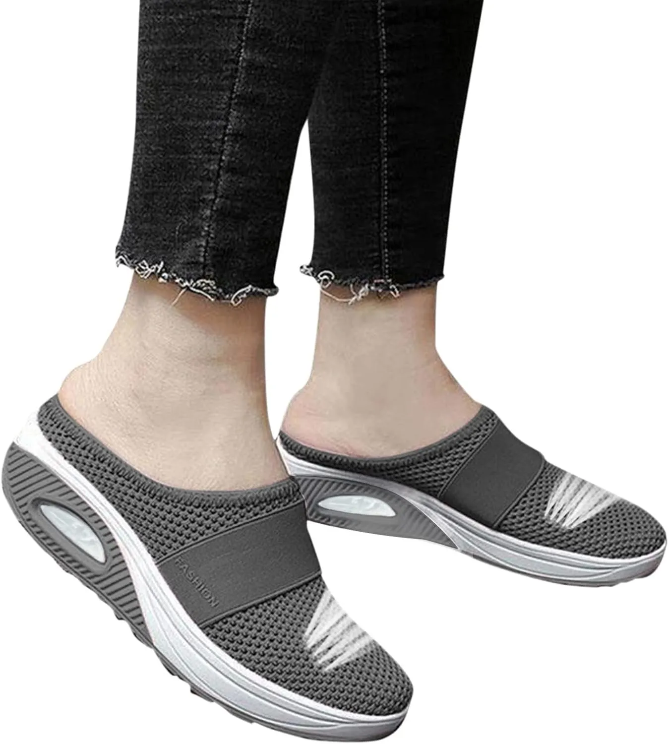 Women's Backless Slip on Mesh Sneakers Shoes Mens Dress Shoes Fashion Casual Slip On Shoes Women's Fashion Sneakers White Tennis Shoe Trainers Shoe