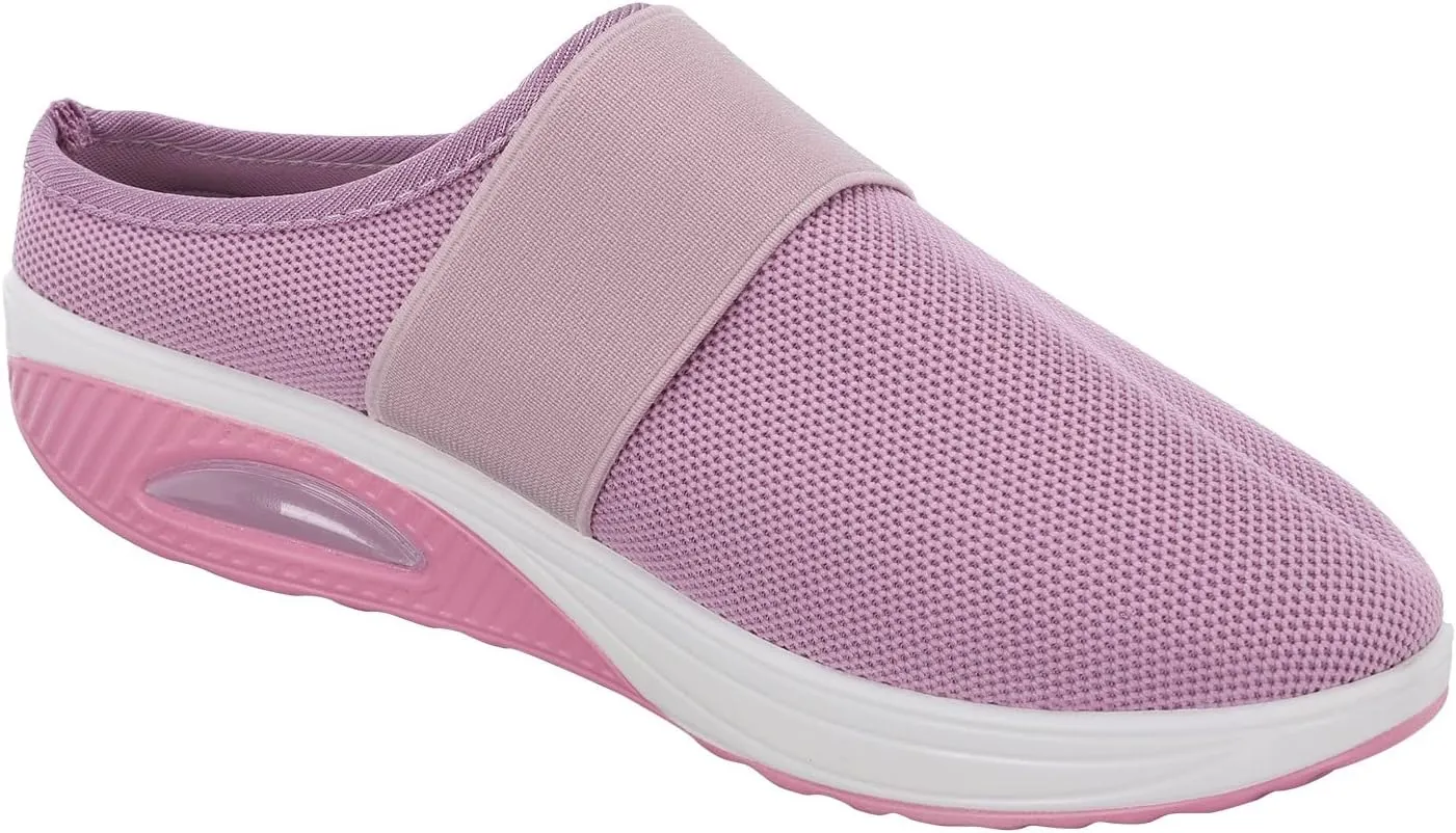Womens Backless Sneakers Mesh Slip-on Mule Shoes Womens Running Shoes Winter Casual Black Shoes White Platform Sneakers Black Tennis Shoe Loafers Casual Slip On