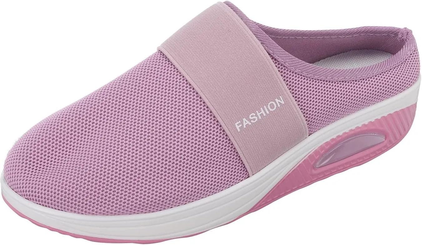 Womens Backless Sneakers Mesh Slip-on Mule Shoes Womens Running Shoes Winter Casual Black Shoes White Platform Sneakers Black Tennis Shoe Loafers Casual Slip On
