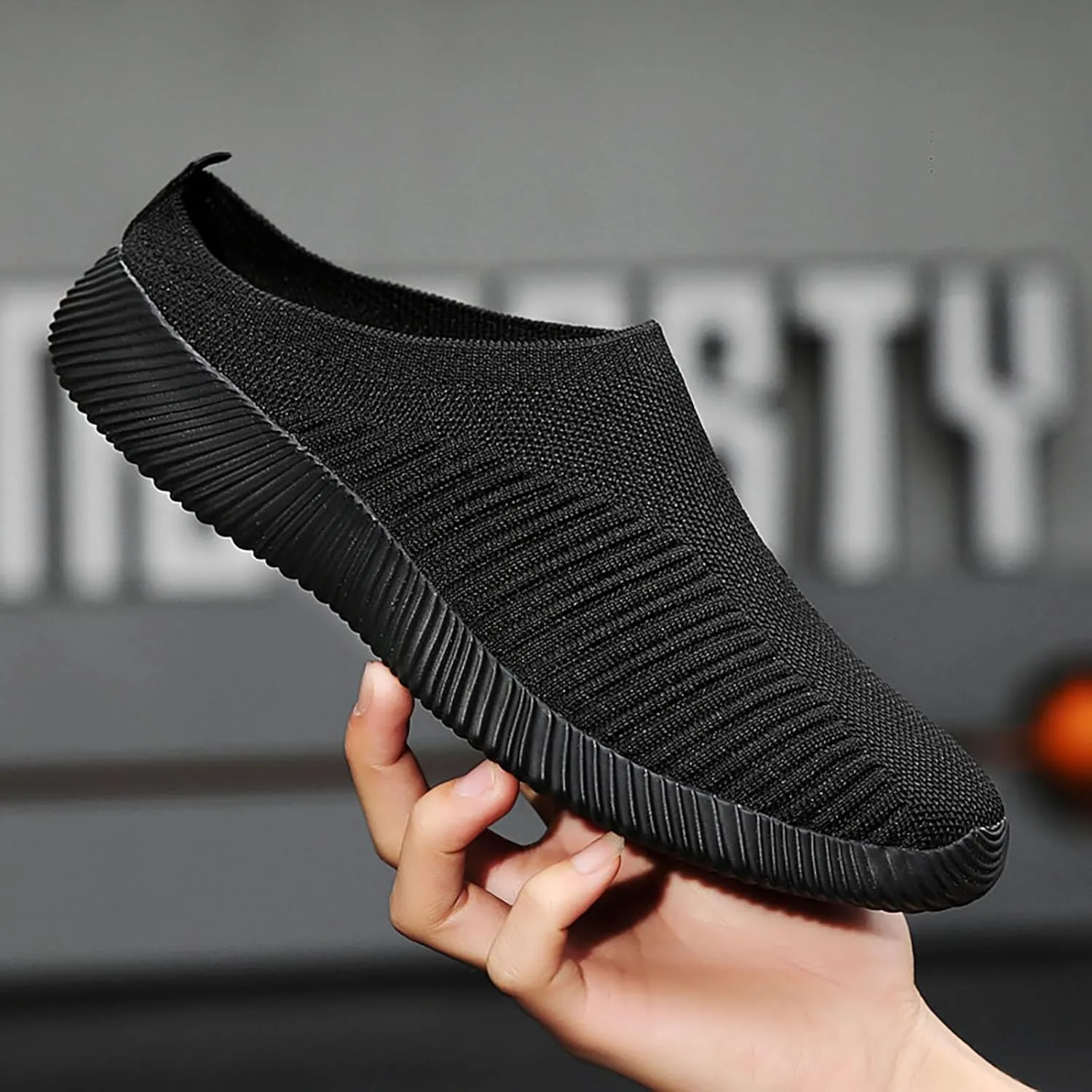 Womens Backless Sneakers Mesh Slip-on Mule Shoes Womens Tennis Shoes Wide Width Slip On Shoes Casual Women Shoes Sneakers Steel Toe Tennis Shoe Loafers Casual Slip On