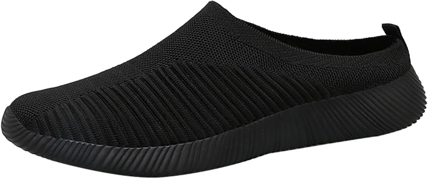 Womens Backless Sneakers Mesh Slip-on Mule Shoes Womens Tennis Shoes Wide Width Slip On Shoes Casual Women Shoes Sneakers Steel Toe Tennis Shoe Loafers Casual Slip On