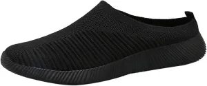 Womens Backless Sneakers Mesh Slip-on Mule Shoes Womens Tennis Shoes Wide Width Slip On Shoes Casual Women Shoes Sneakers Steel Toe Tennis Shoe Loafers Casual Slip On