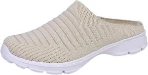 Women's Backless Walking Sneakers Summer Slip-on Mens Dress Shoes Wide Casual Black Shoes Casual Sneakers Steel Toe Tennis Shoe Cross Trainer Shoe