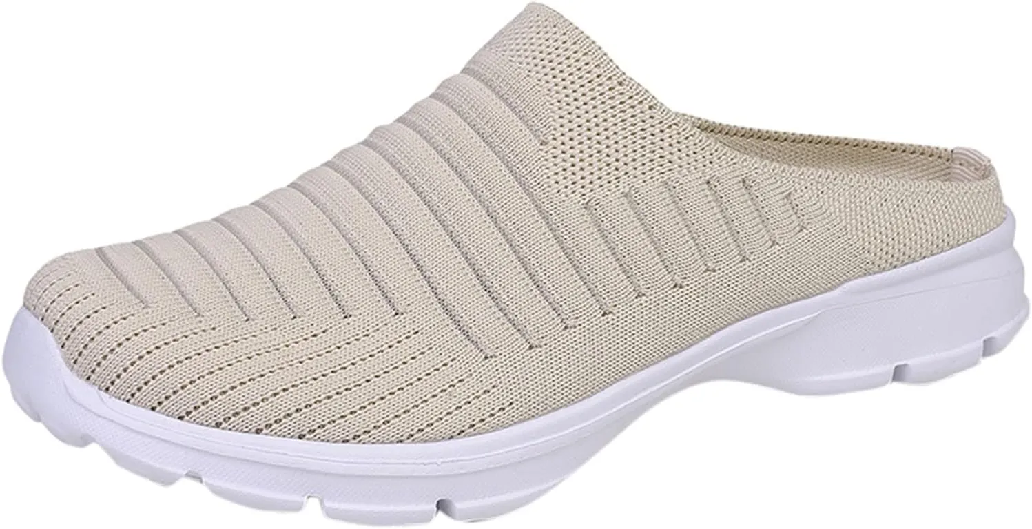 Women's Backless Walking Sneakers Summer Slip-on Mens Dress Shoes Wide Casual Black Shoes Casual Sneakers Steel Toe Tennis Shoe Cross Trainer Shoe