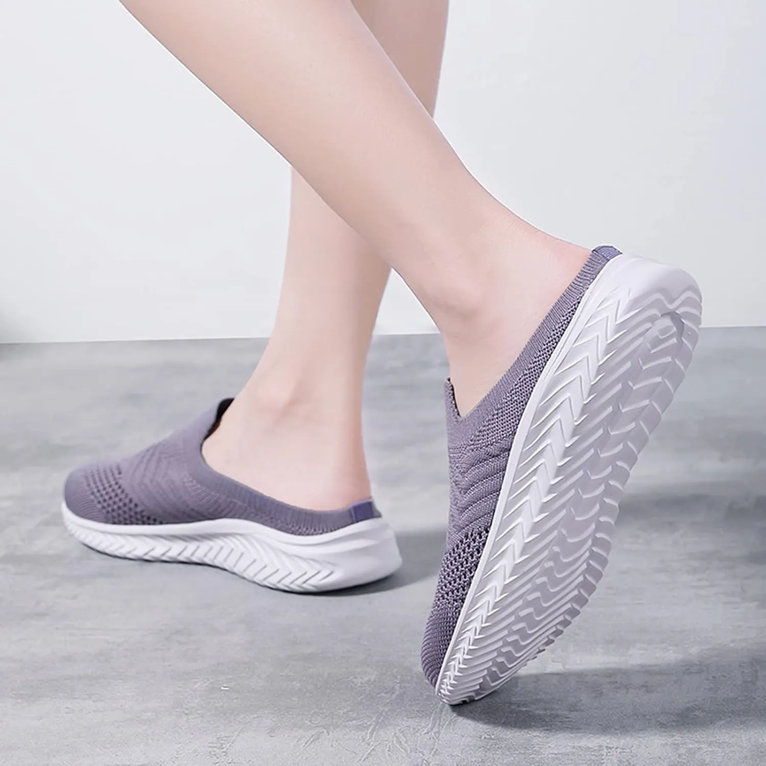 Women's Backless Walking Sneakers Summer Slip-on Slip On Shoes Women Loafers Black Casual Shoes High Top Sneakers Steel Toe Tennis Shoe Trainers Shoe