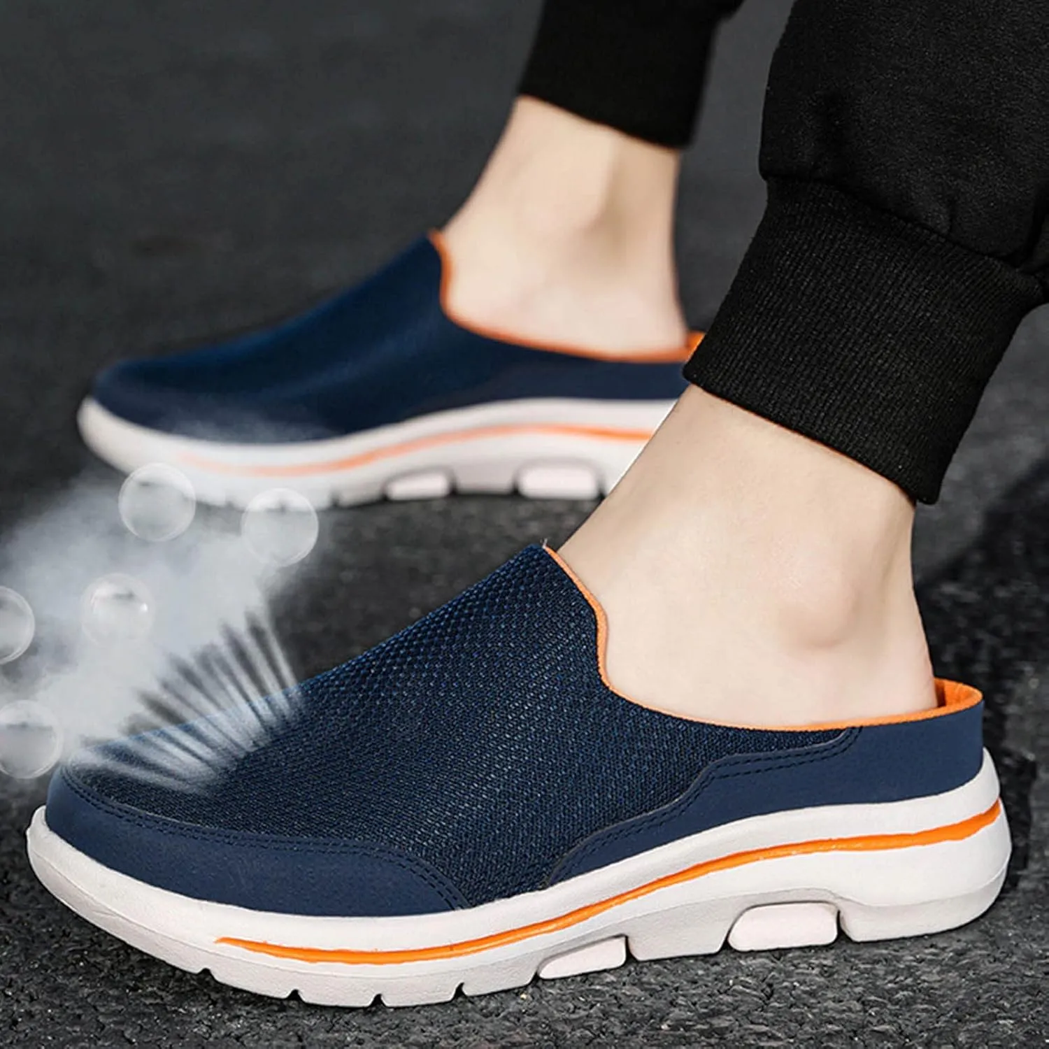 Women's Backless Walking Sneakers Summer Slip-on Womens Tennis Shoes Jogging Casual Shoes for Fall Fashion Sneakers White Tennis Shoe Trainers Shoe