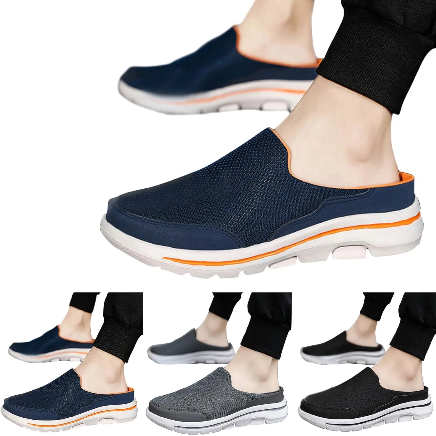 Women's Backless Walking Sneakers Summer Slip-on Womens Tennis Shoes Jogging Casual Shoes for Fall Fashion Sneakers White Tennis Shoe Trainers Shoe