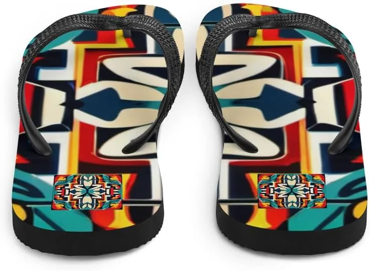 Women's Boho Colorful Kaleidoscope Fusion Trippy Flip-Flops