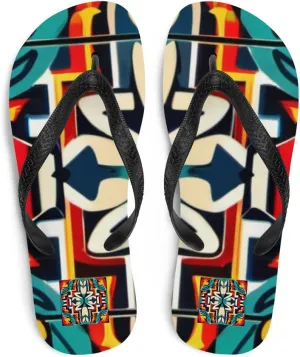 Women's Boho Colorful Kaleidoscope Fusion Trippy Flip-Flops