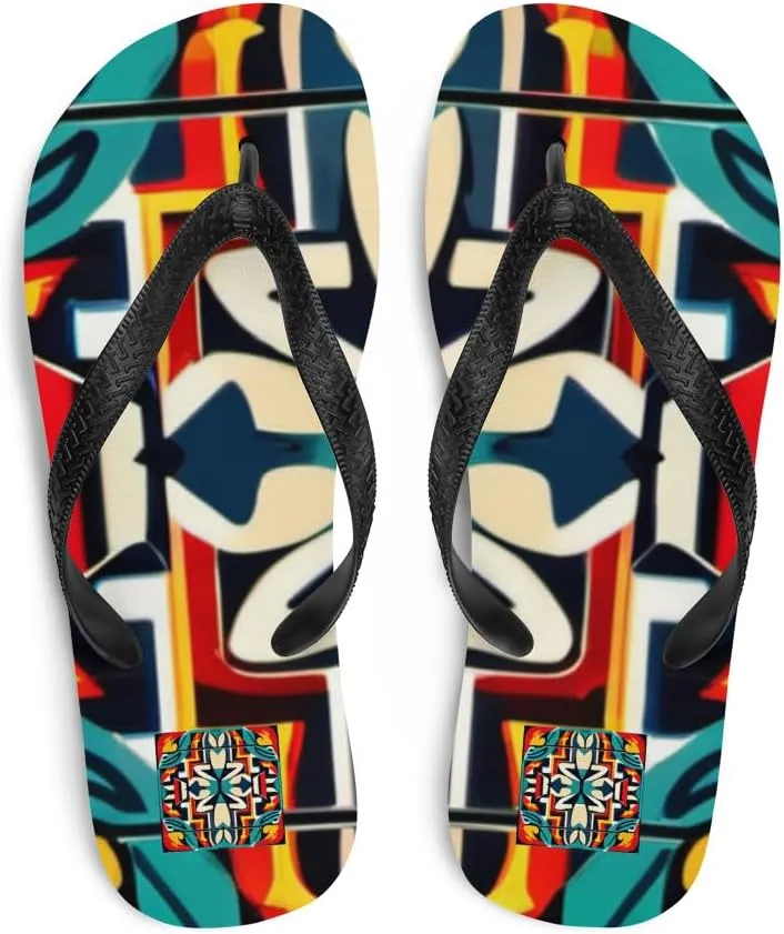 Women's Boho Colorful Kaleidoscope Fusion Trippy Flip-Flops