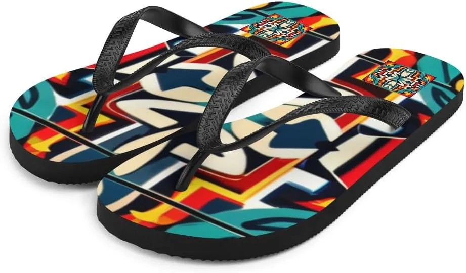 Women's Boho Colorful Kaleidoscope Fusion Trippy Flip-Flops