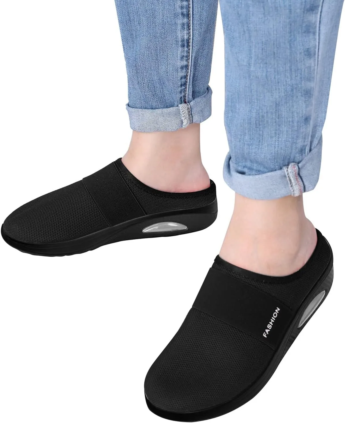 Women's Casual Slip on Half Shoes Breathable Tennis Shoes Womens Wide Width Women Casual Shoes Platform Sneakers Red Tennis Shoe Loafers Casual Slip On