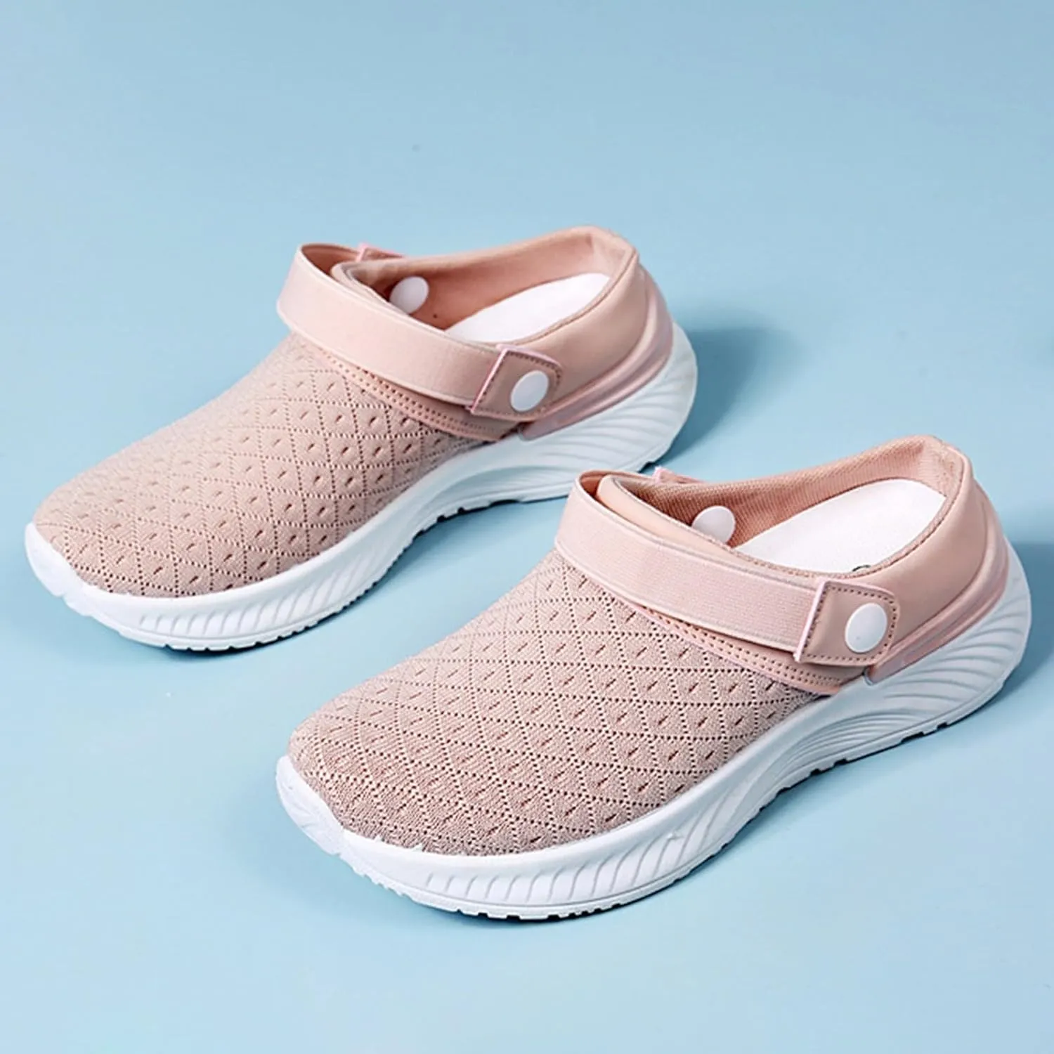 Women's Casual Slip on Half Shoes Breathable Womens Tennis Shoes Mesh Ladies Shoes Casual Black Sneakers Slip On Tennis Shoe Loafers Dress Shoe