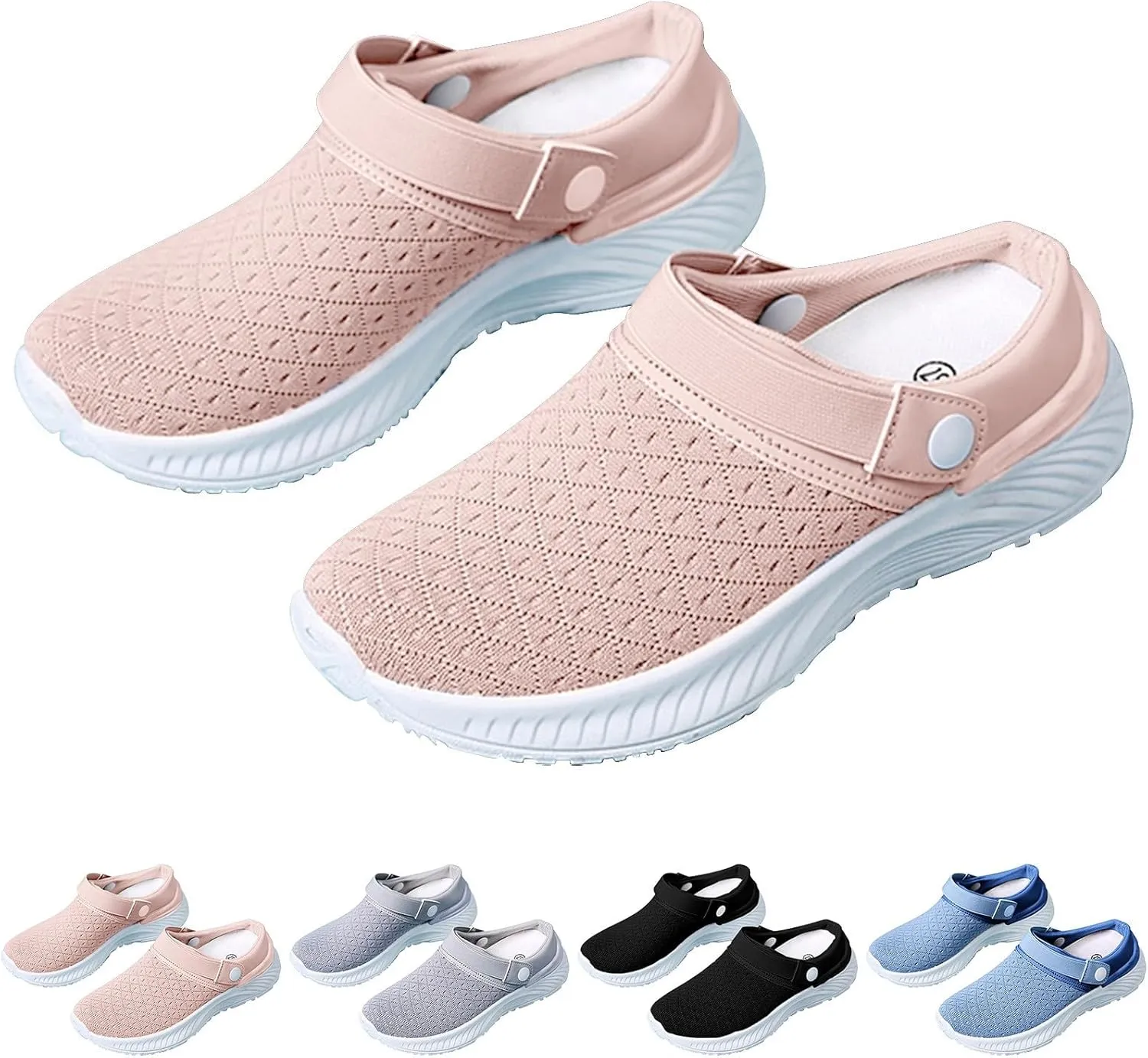 Women's Casual Slip on Half Shoes Breathable Womens Tennis Shoes Mesh Ladies Shoes Casual Black Sneakers Slip On Tennis Shoe Loafers Dress Shoe