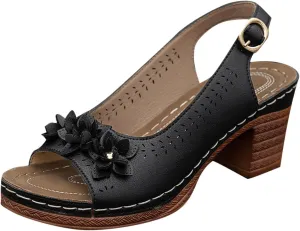 Womens Chunkly Block Heel Sandals Casual Sandals Cute Flower Gladiator Beach Wedding Summer T Strap Dress Sandals 2025