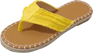 Women's Fashion Flip Flop Thong Sandals Casual Non-Slip Fabric Denim Flip Flops Comfortable Summer Beach Sandal 2025