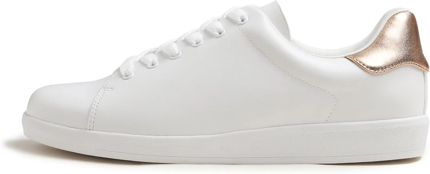 Women's Featured PU Leather Colorful Lace-Up Sneaker