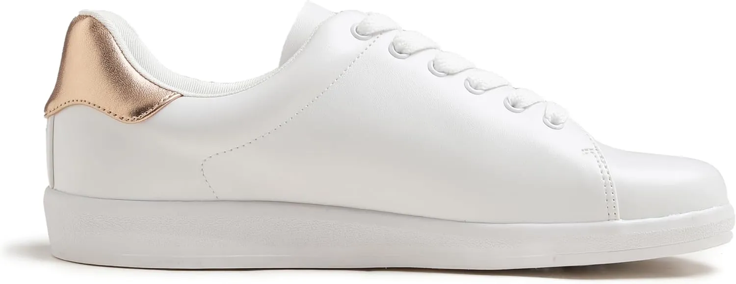 Women's Featured PU Leather Colorful Lace-Up Sneaker