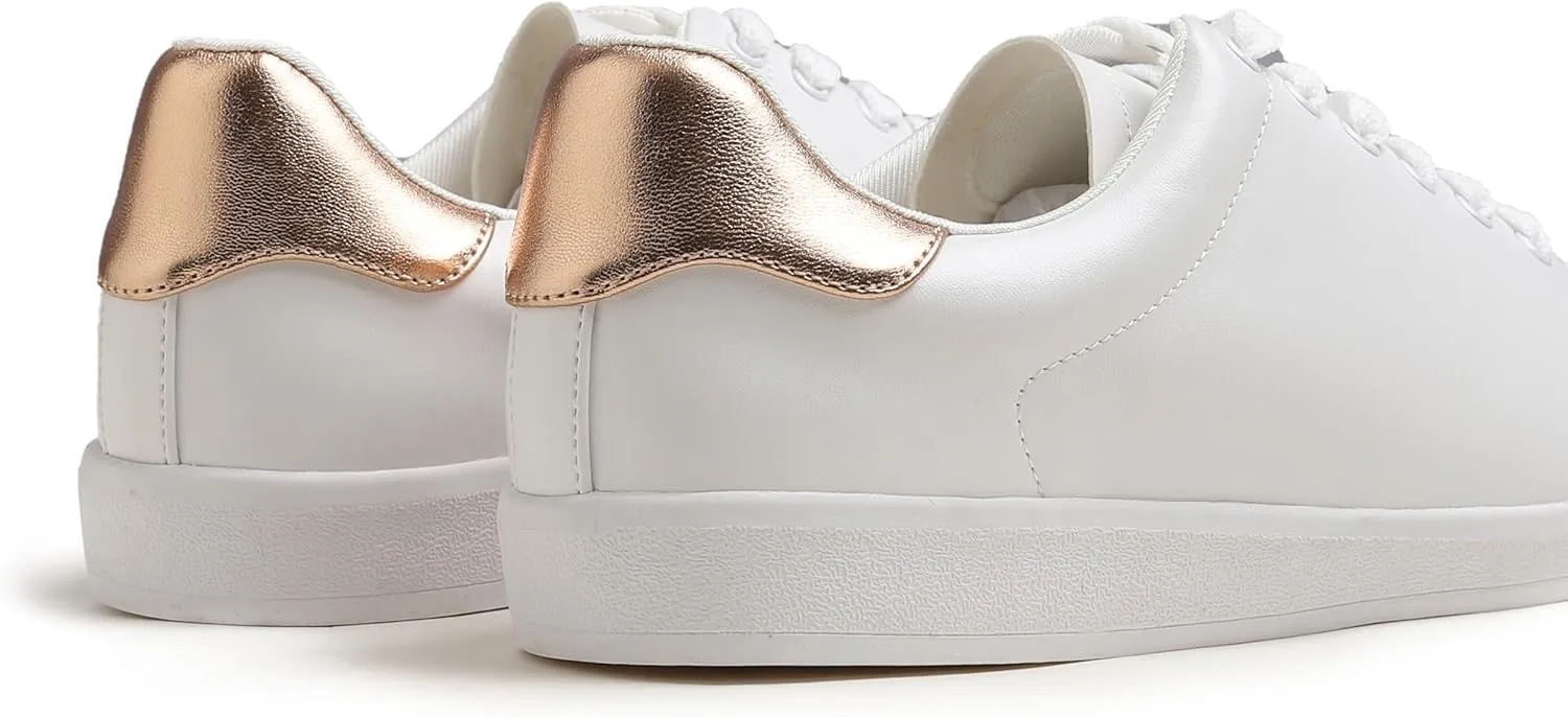 Women's Featured PU Leather Colorful Lace-Up Sneaker