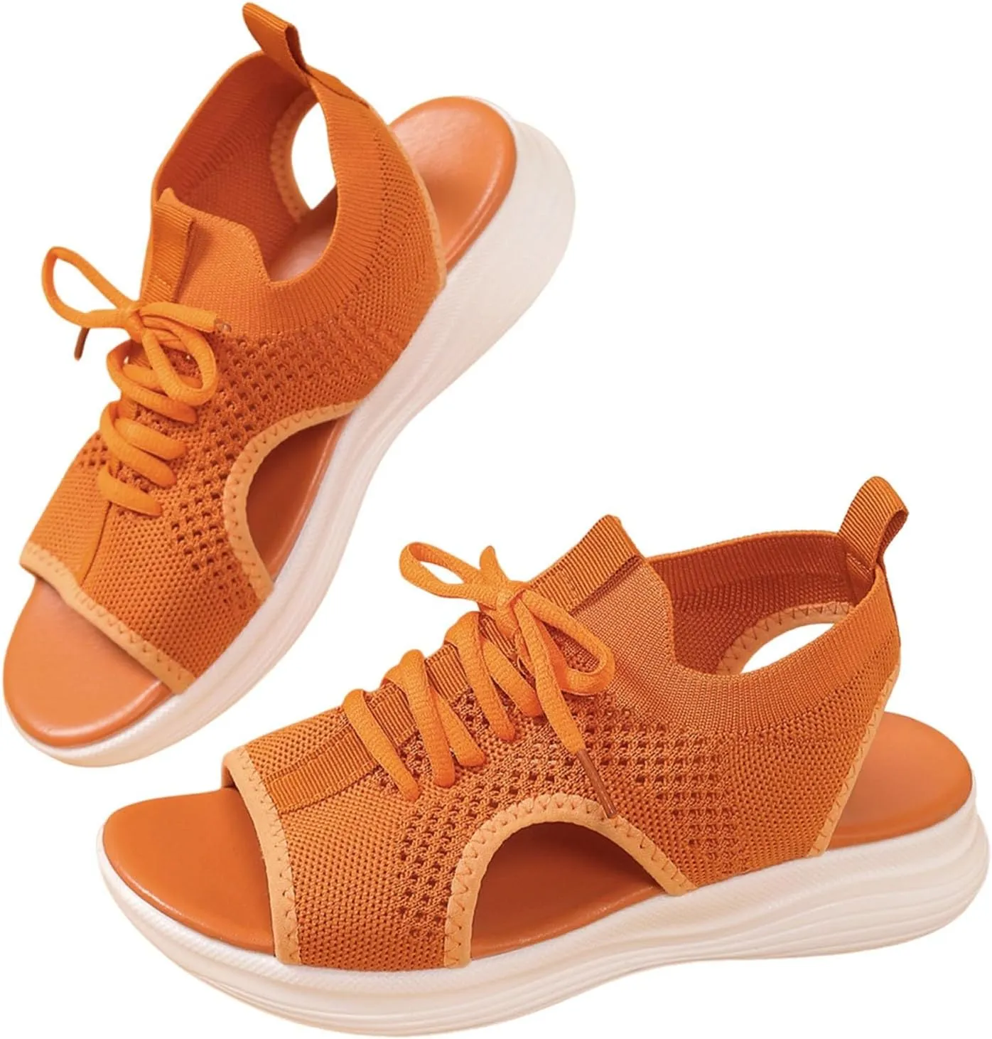 Womens Knit Walking Sandals Breathable Summer Orthopedic Shoes Open Toe Sports Sandal Beach Vacation Casual Camping